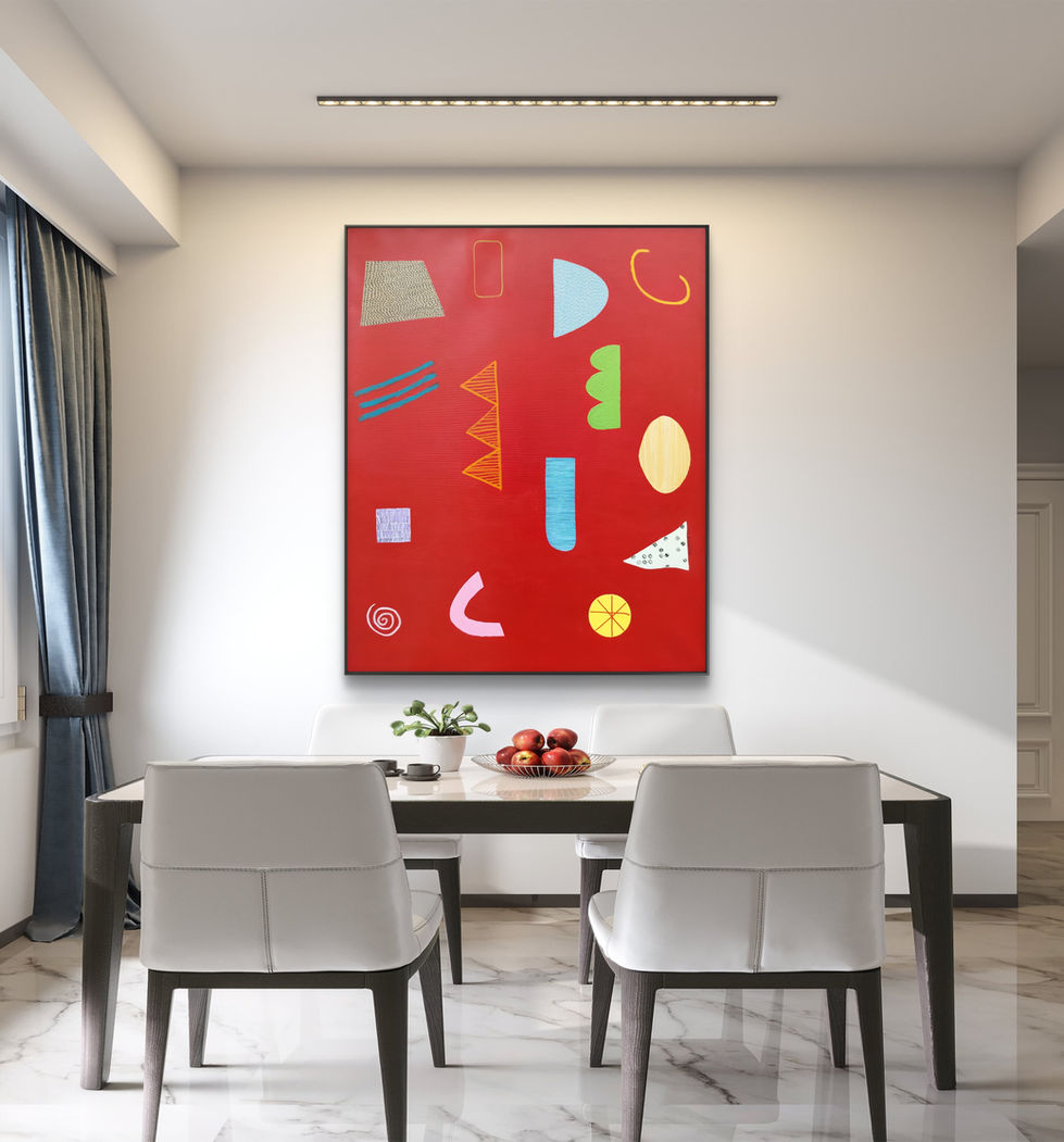Composition on Red.