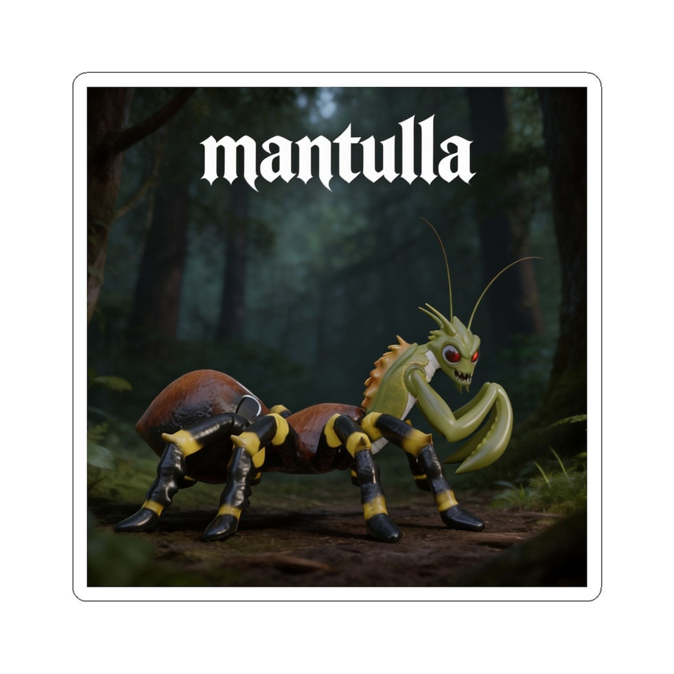 Thumbnail: Mantulla Mantis-Ant Sticker — Fantasy Forest Character Kiss-Cut Sticker