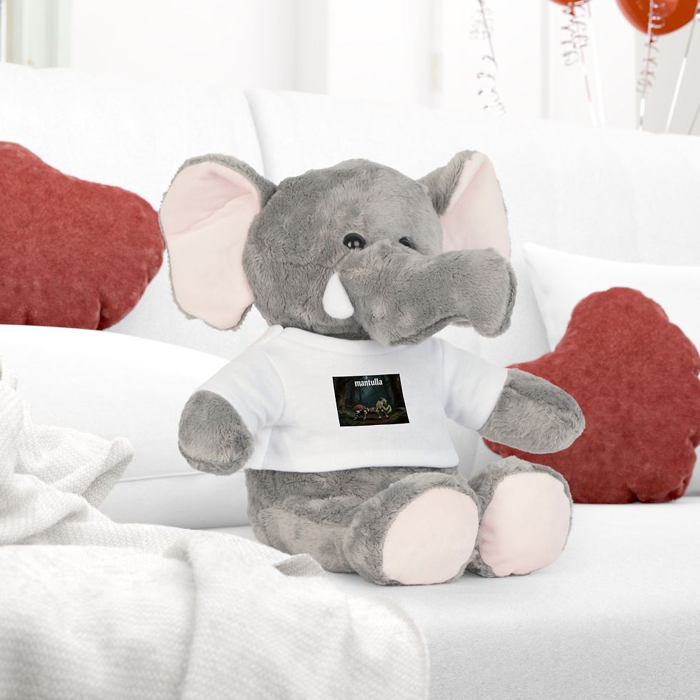 Thumbnail: Teddy Bear Plush with 'mantula' Graphic Tee - Cute Gift for Kids & Collectors