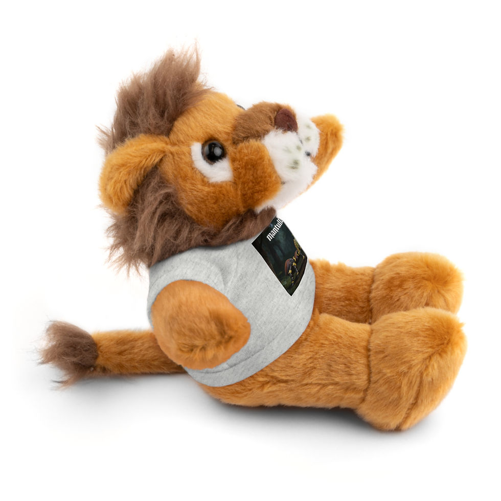 Thumbnail: Plush Bear with 'mantulla' Graphic Tee — Soft Stuffed Animal Gift