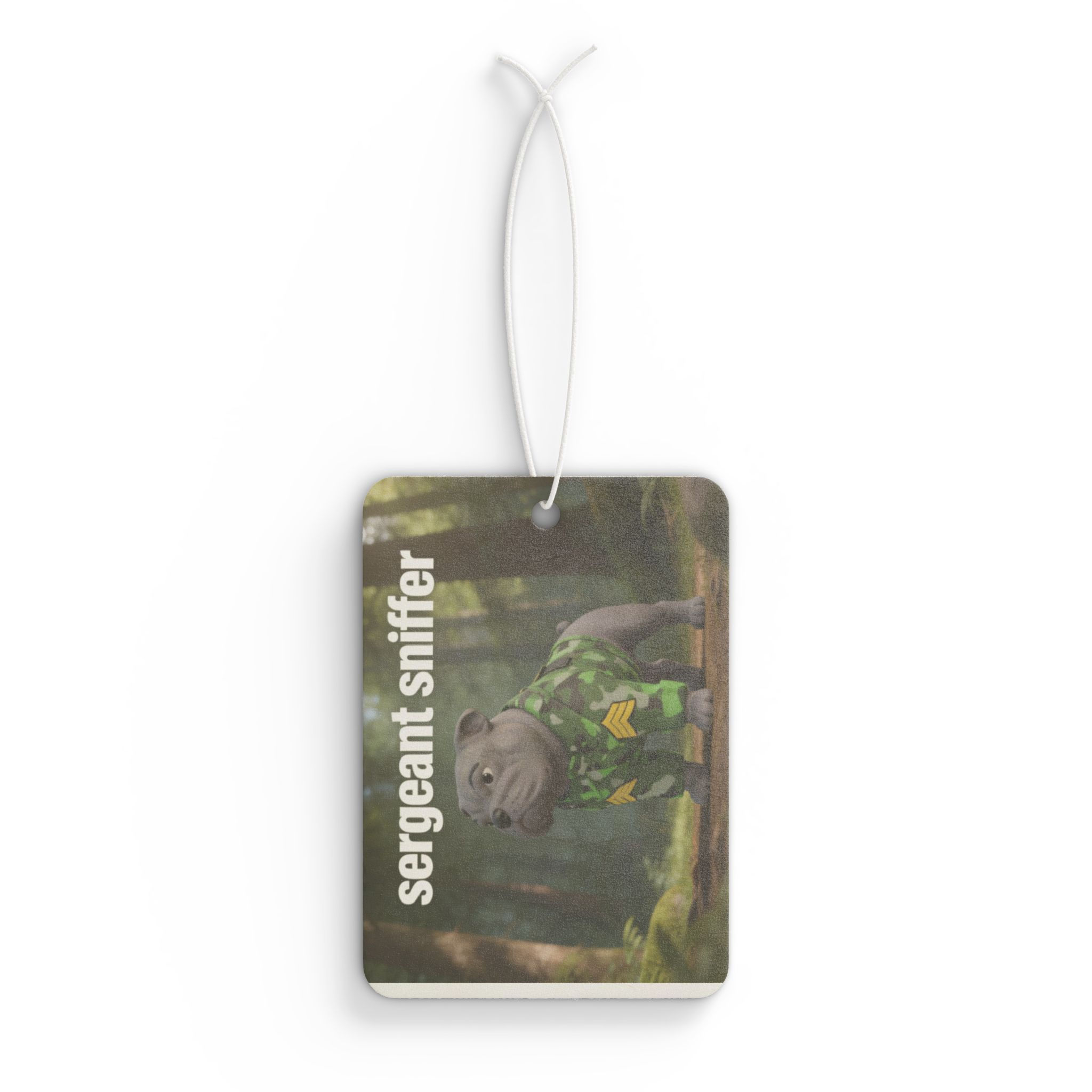 Sergeant Sniffer Car Air Freshener — Cute Camouflage Dog Scented Tag