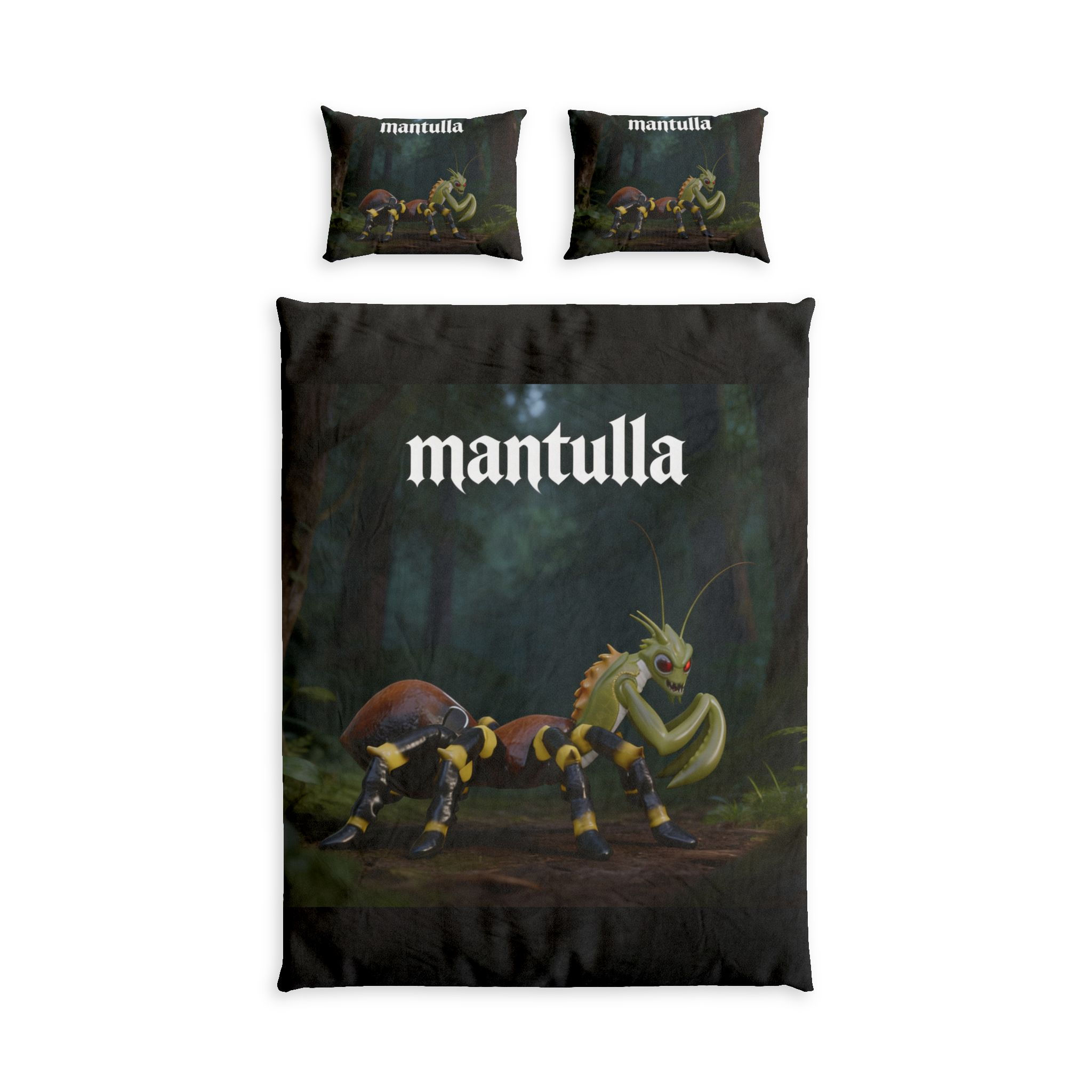 Mantulla Insect Fantasy Cotton Bed Set — Forest Creature Duvet Cover