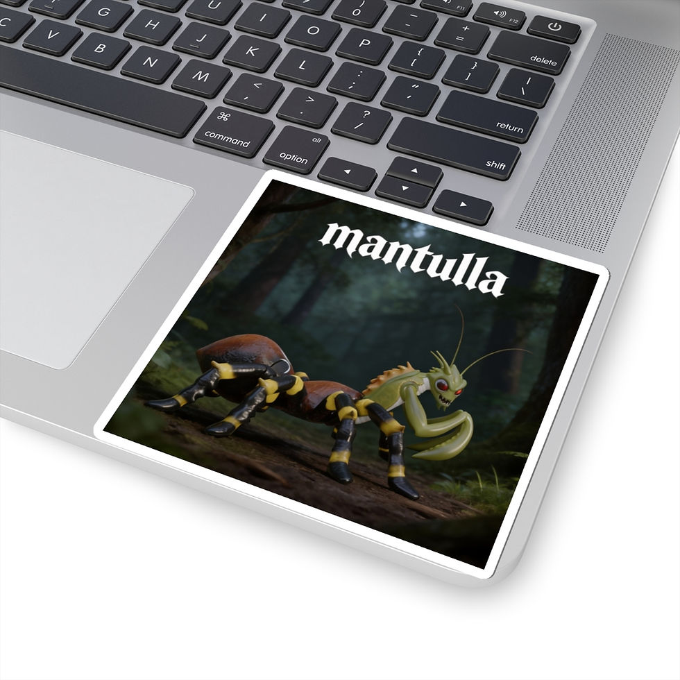 Thumbnail: Mantulla Mantis-Ant Sticker — Fantasy Forest Character Kiss-Cut Sticker