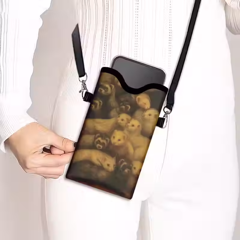 Thumbnail: Mobile Phone Cross-body Wallet, Ferret Business.