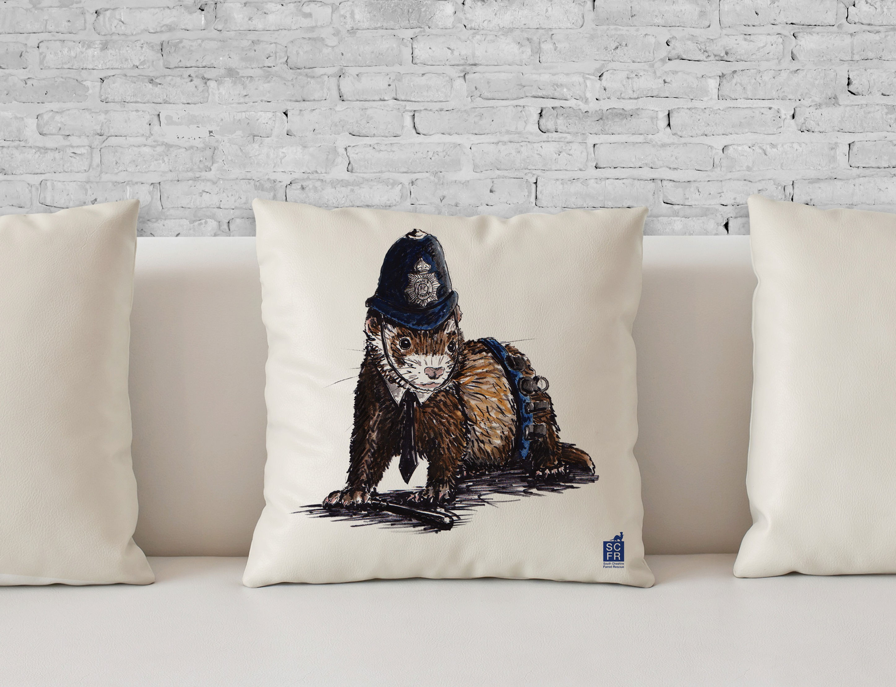 Bobby Ferret,  18" Cushion Cover.