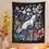 Thumbnail: Beautifully Printed Ermine Wall Hanging, Night Garden.