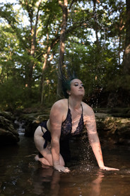 hair flip outdoor boudoir session in Columbia, MO