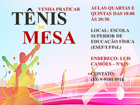 UFPEL inicia projeto de tênis de mesa!
