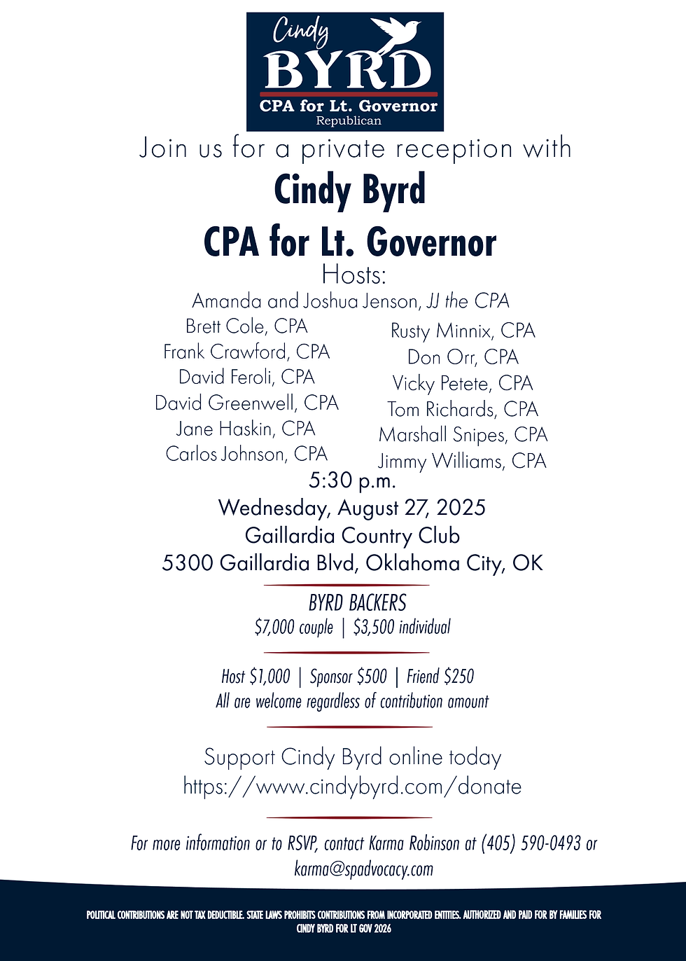 Cindy Byrd Gaillardia Country Club Reception