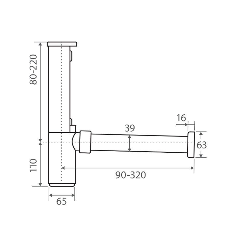 Thumbnail: Geberit Diseno Plastic Bottle Trap, 40mm