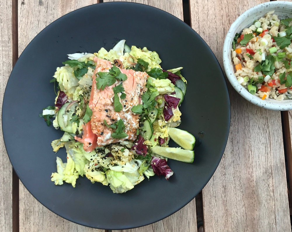 Grilled Salmon with Chili Powder, Spices & Lime