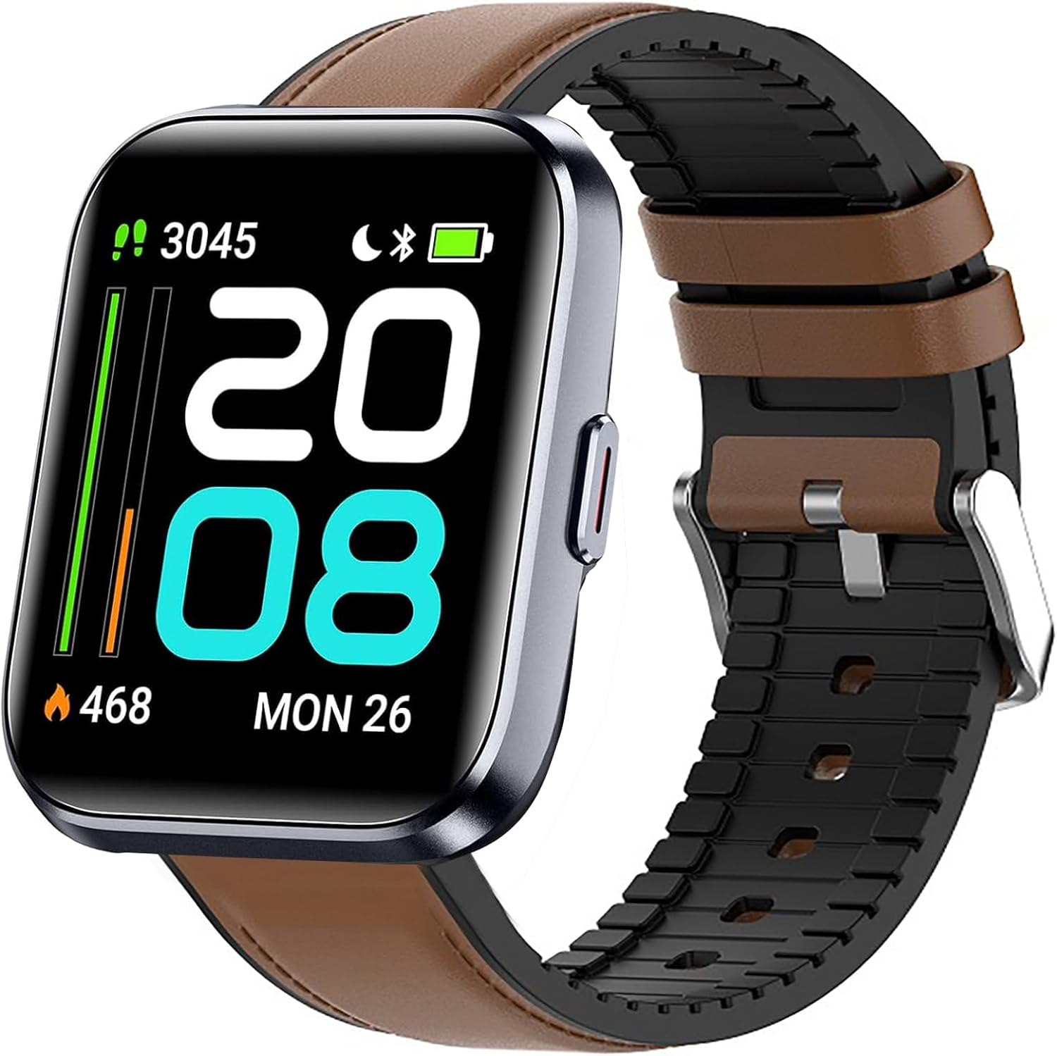 ID208 plus Smart Watch Bands, Leather Silicone Breathable Replacement Smartwatch