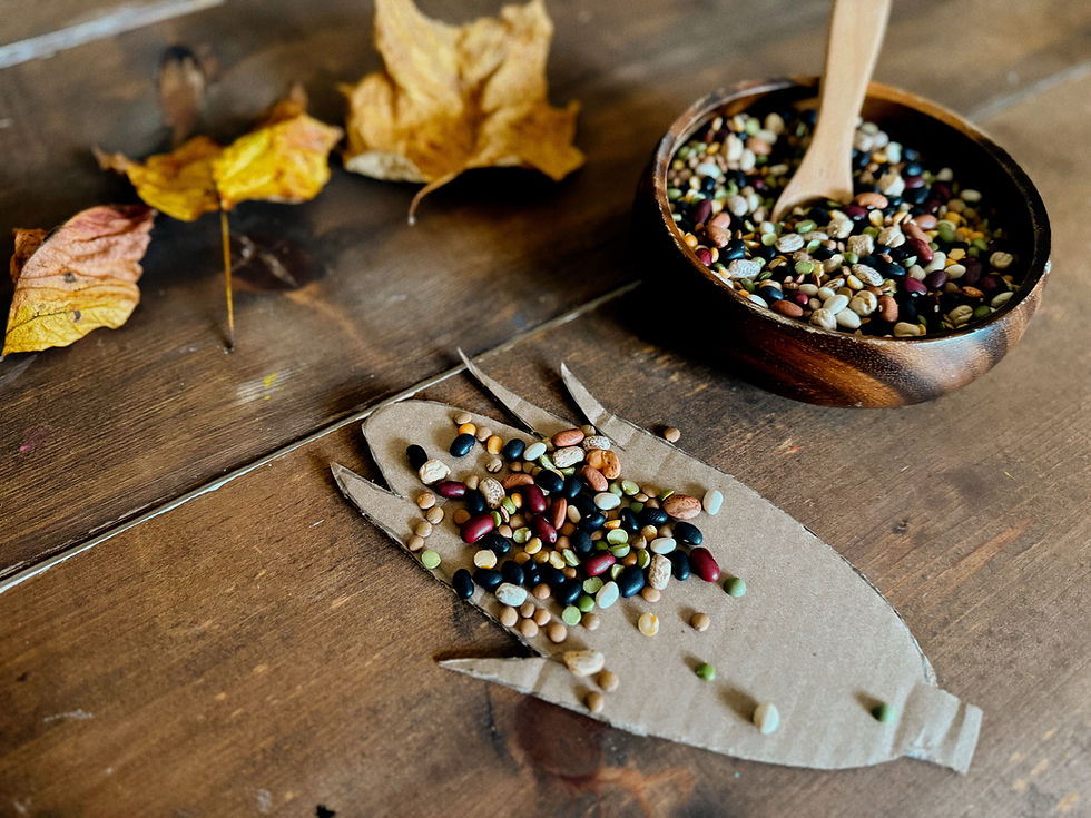Various colorful beans on a wooden surface with a wooden spoon and bowl.