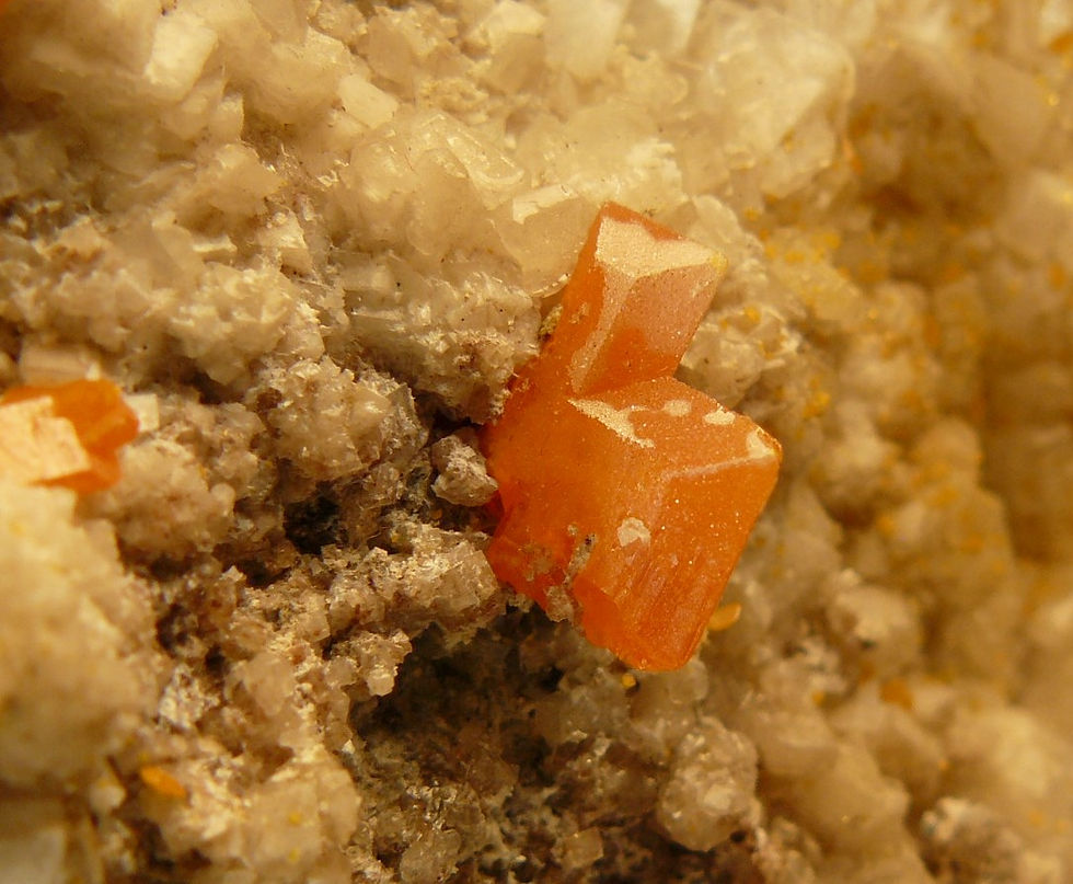 Thumbnail: Wulfenite on Dolomite