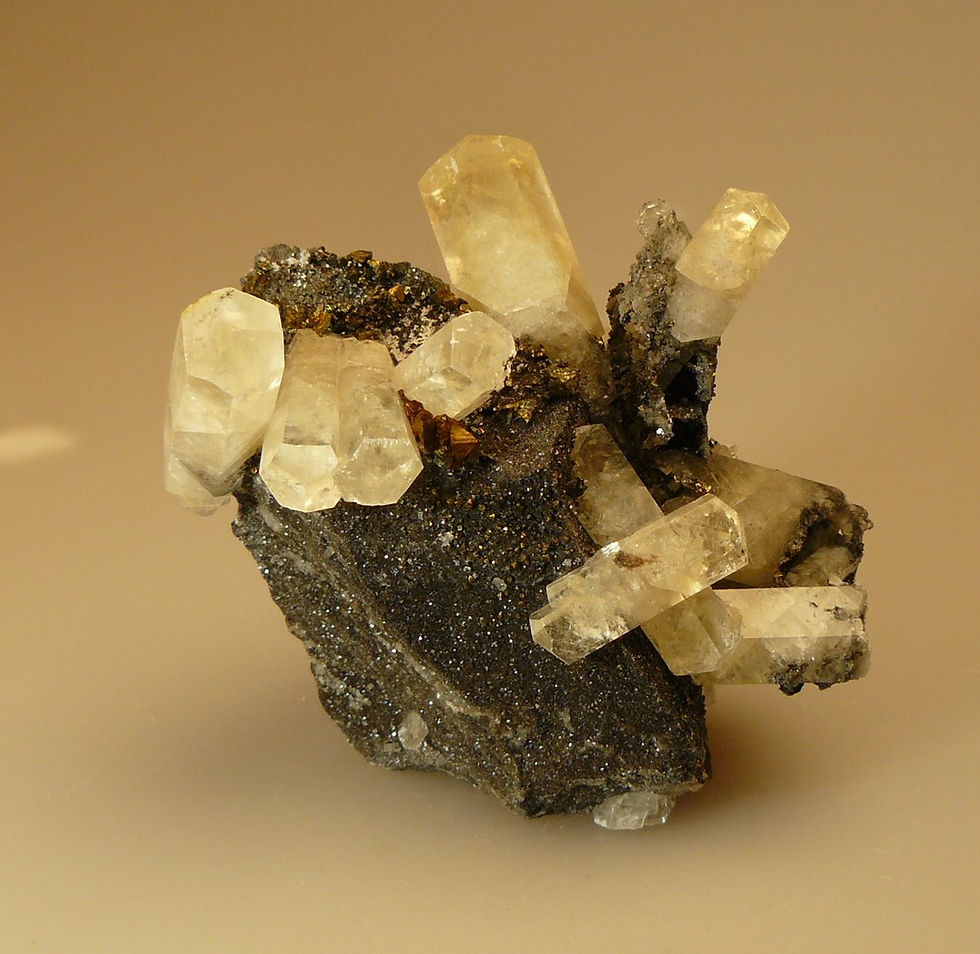 Thumbnail: Calcite, Chalcopyrite, Dolomite