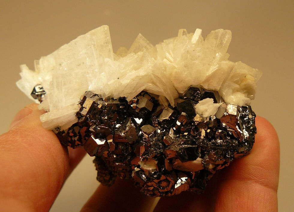 Thumbnail: Baryte, Quartz, Galena, Pyrite