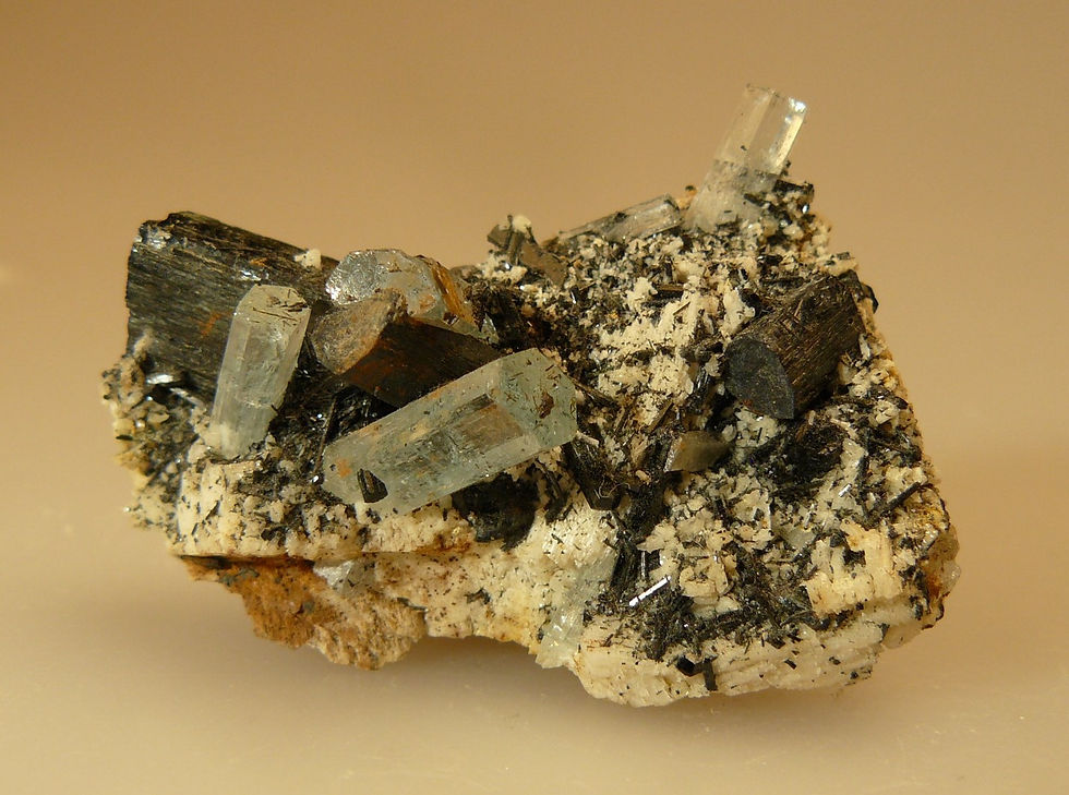 Thumbnail: Aquamarine, Albite, Schorl