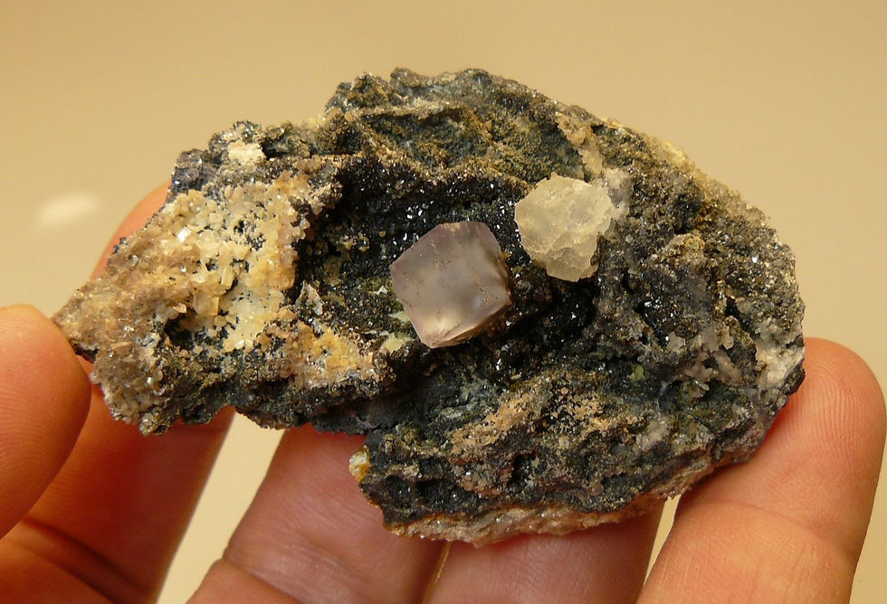 Thumbnail: Fluorite, Cerussite, Sphalerite