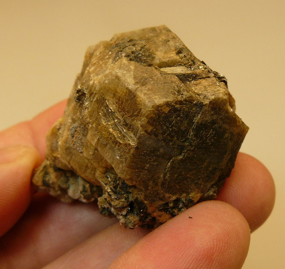 Thumbnail: Albite (var. Peristerite), Phlogopite, Fluorapatite, and Diopside