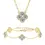 Thumbnail: 18k Gold Plated 925 Silver 3mm Moissanite Necklace Earrings Bracelet Sets