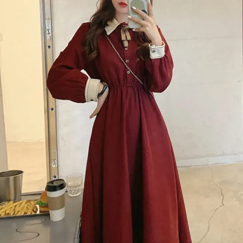 Fairy Vintage Dress Women Autumn Long Sleeve
