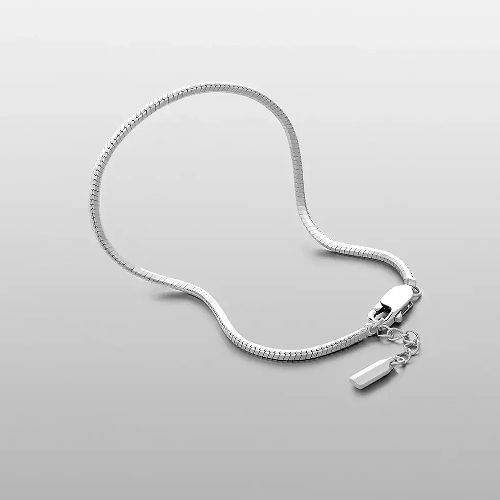 Thumbnail: Minimalist Octagonal Chain Silver Bracelet