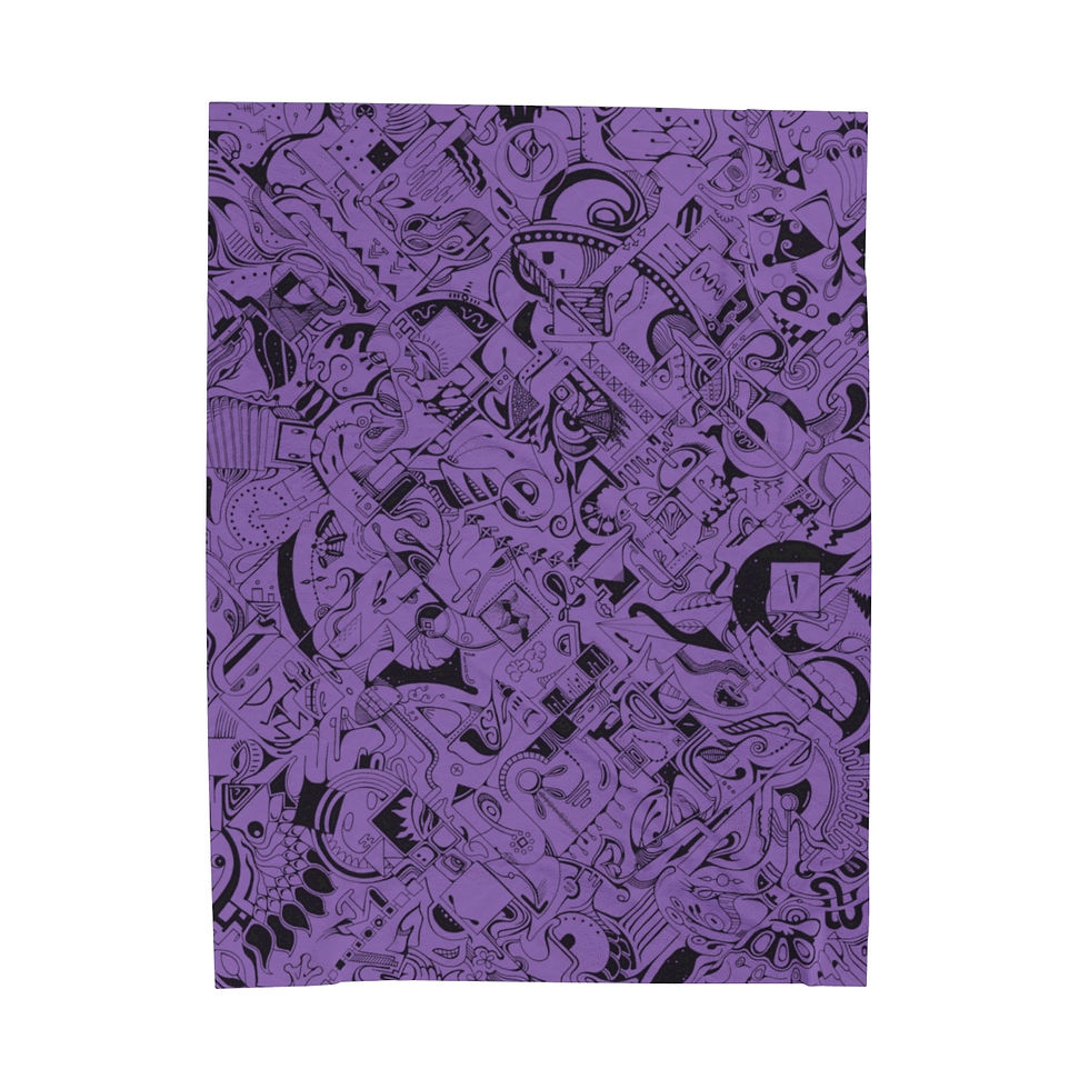 Thumbnail: Velveteen Plush Blanket - Spinnaroony (light purple)
