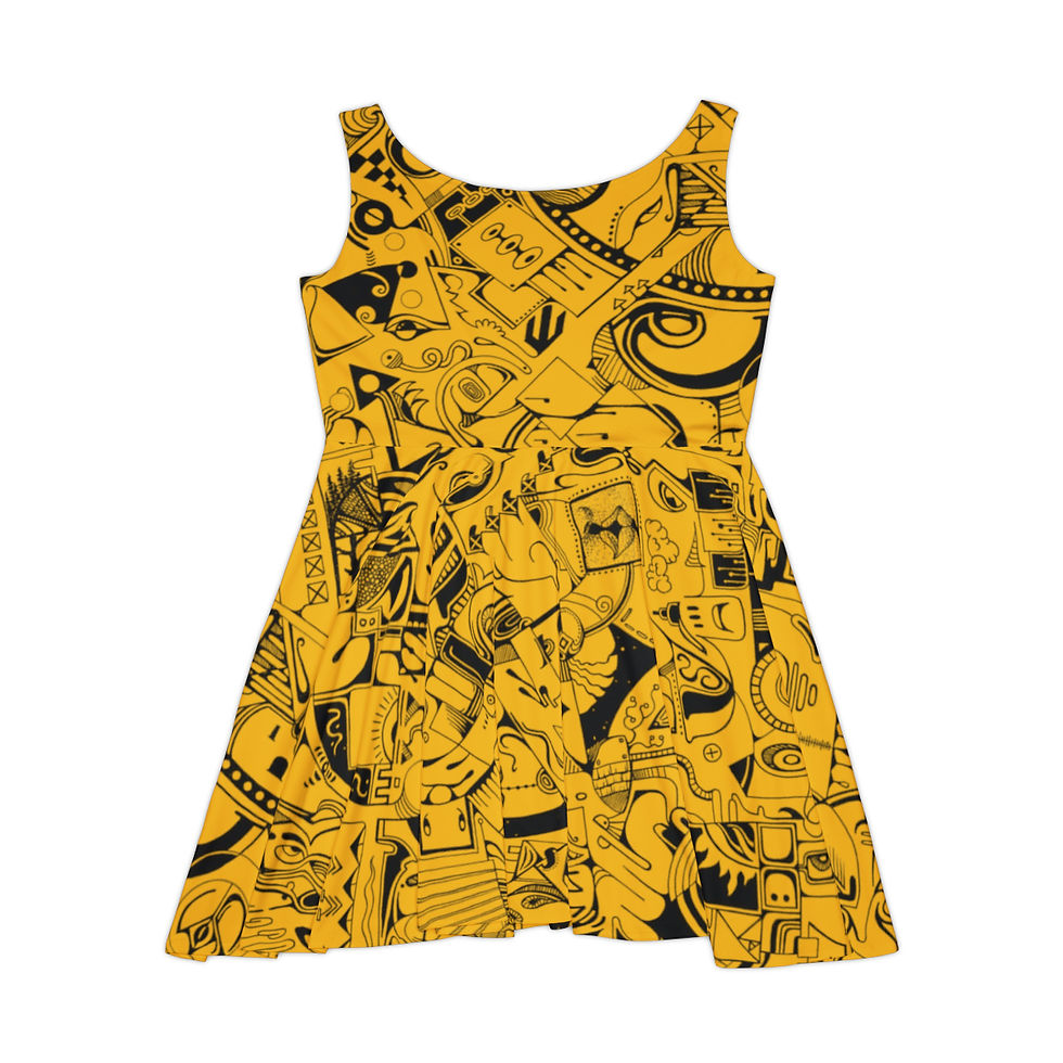 Thumbnail: Women's Skater Dress (AOP) - Spinnaroony (yellow)