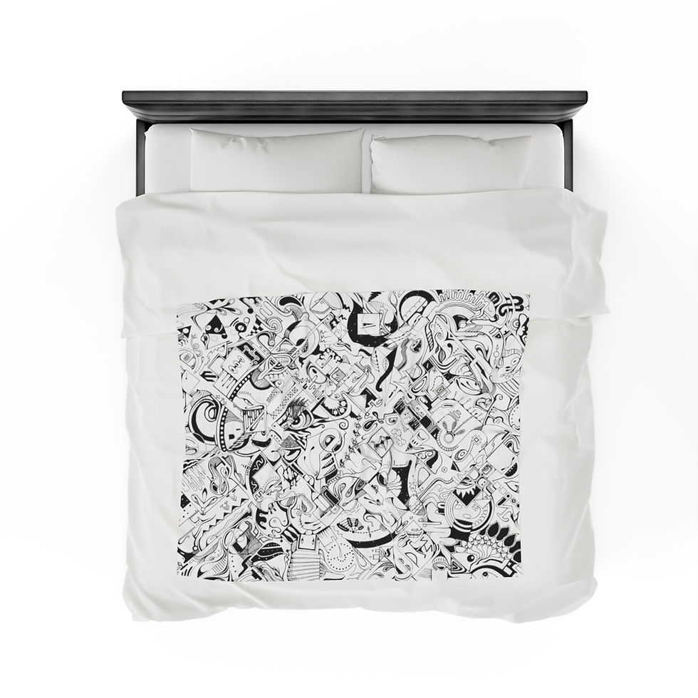 Thumbnail: Velveteen Plush Blanket - Spinnaroony (white)