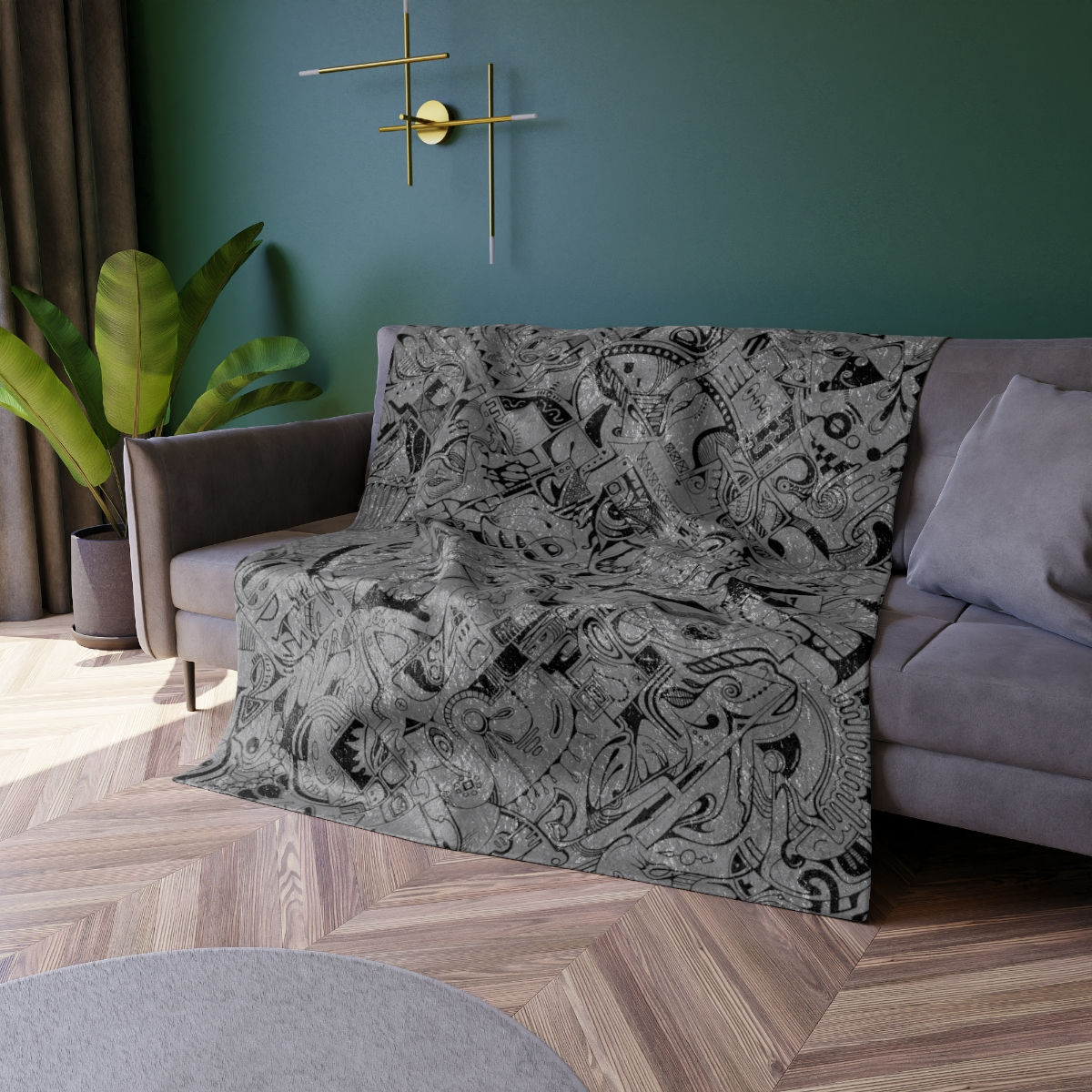 Crushed Velvet Blanket - Spinnaroony (grey)
