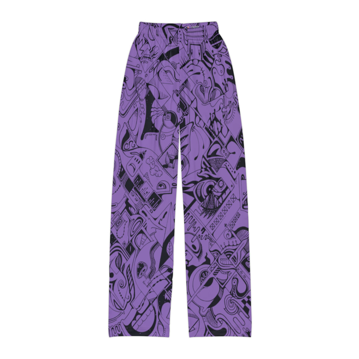 Kids Pajama Pants (AOP) - Spinnaroony (light purple)