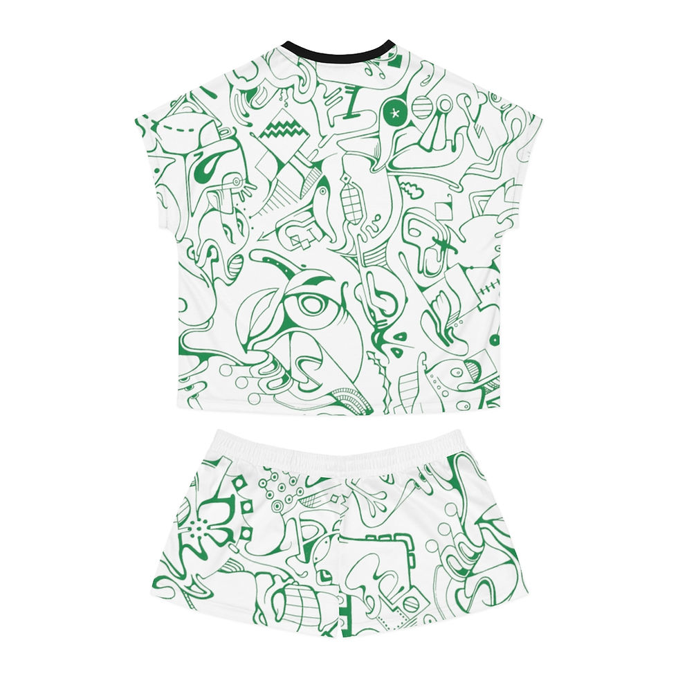 Thumbnail: Women's Short Pajama Set (AOP) - Spinnaroony 2 (white)