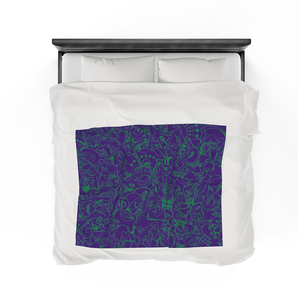 Thumbnail: Velveteen Plush Blanket - Spinnaroony 2 (dark purple)