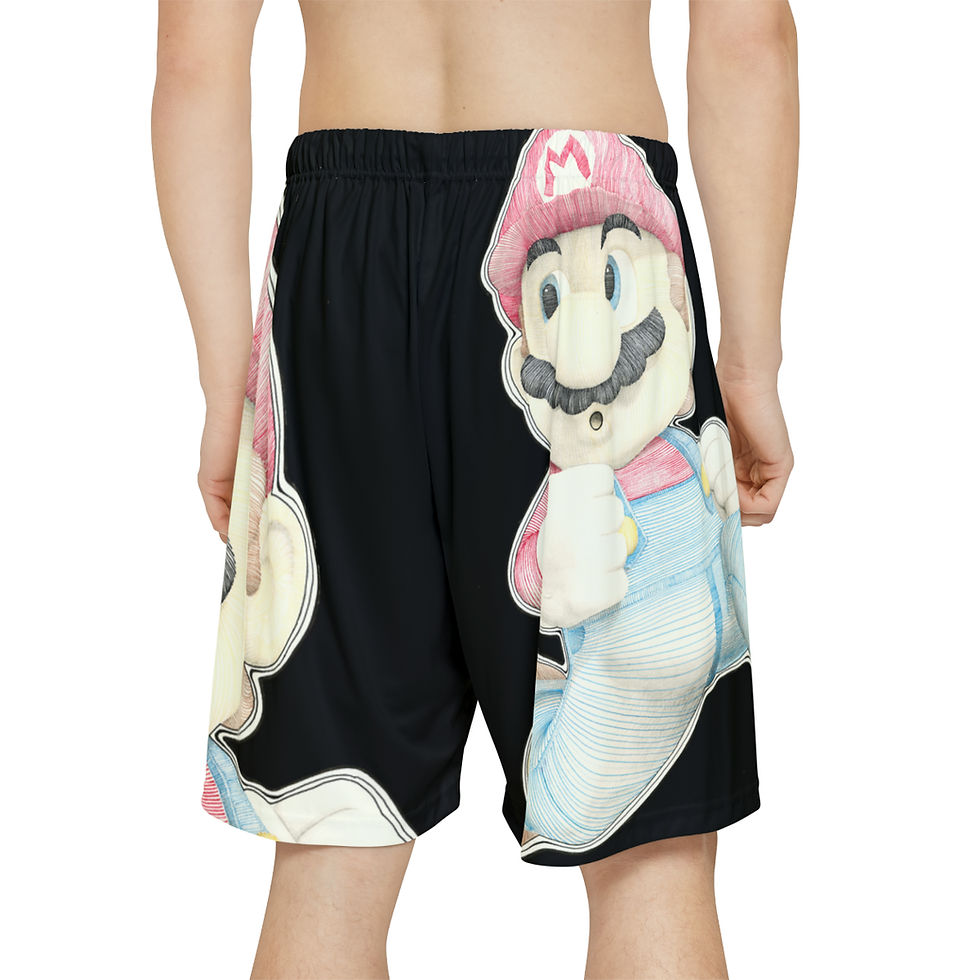Thumbnail: Men’s Sports Shorts (AOP) - Mario Mario (black)