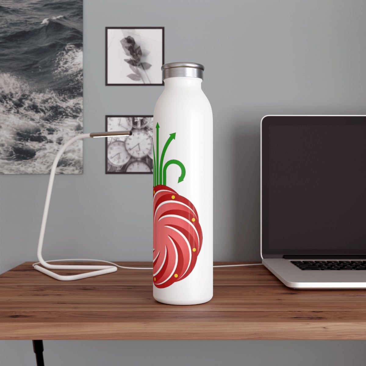 Slim Water Bottle - Strawberry Deconstructed