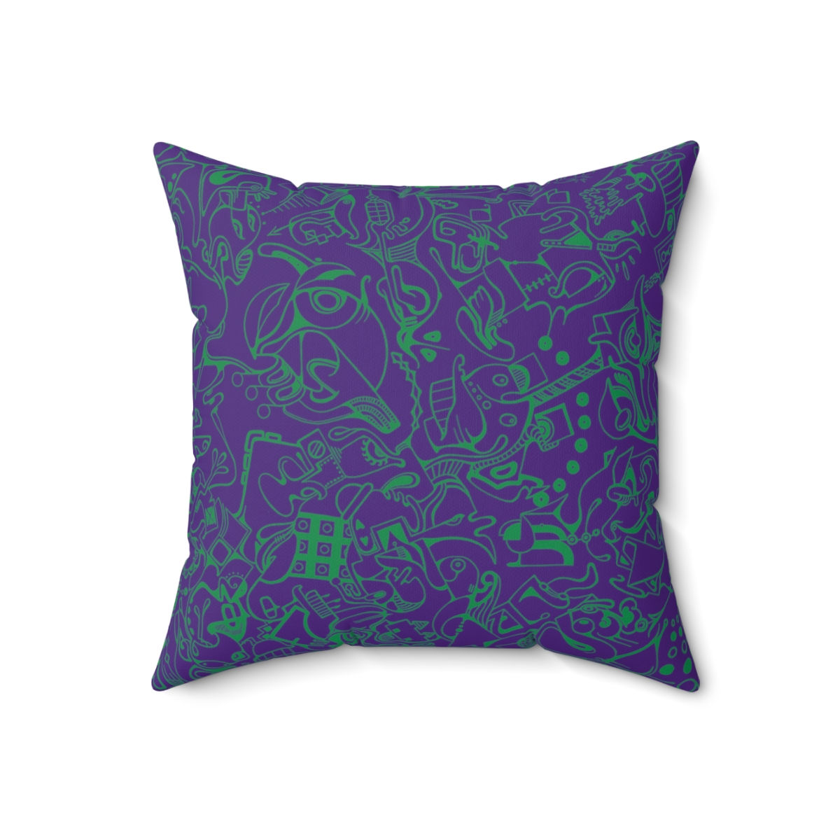 Polyester Square Pillow - Spinnaroony 2 (purple)