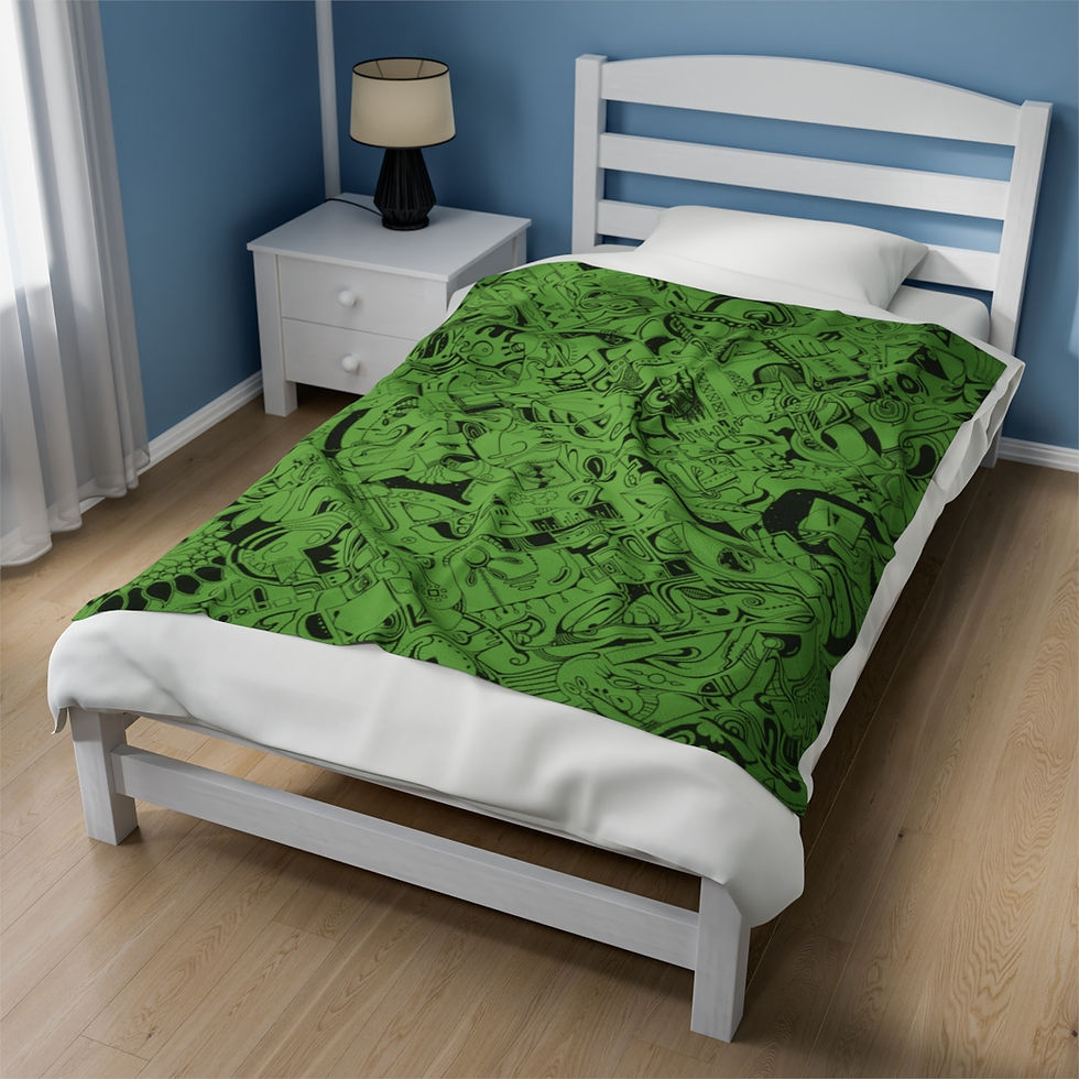 Thumbnail: Velveteen Plush Blanket - Spinnaroony (green)