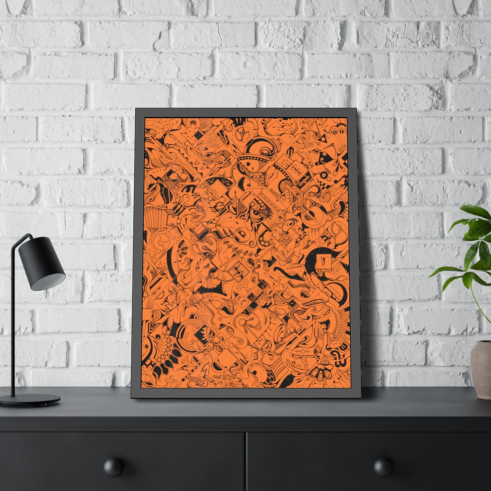 Thumbnail: Framed Paper Posters - Spinnaroony (orange)