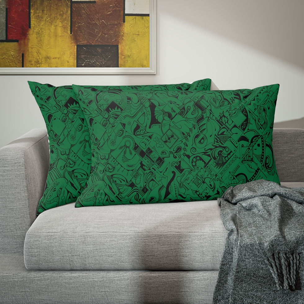 Thumbnail: Pillow Sham - Spinnaroony (dark green)
