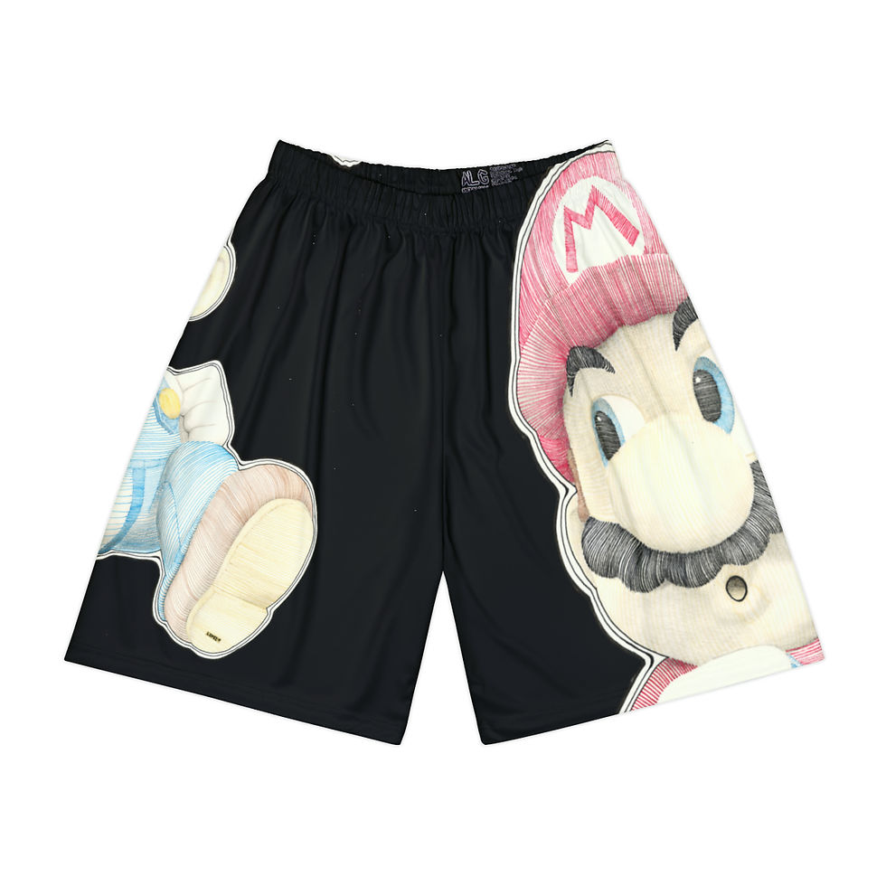 Thumbnail: Men’s Sports Shorts (AOP) - Mario Mario (black)