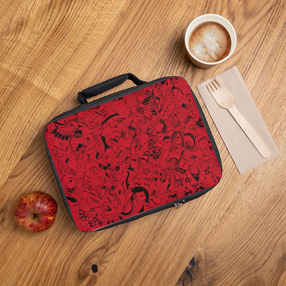 Thumbnail: Lunch Bag - Spinnaroony (dark red)