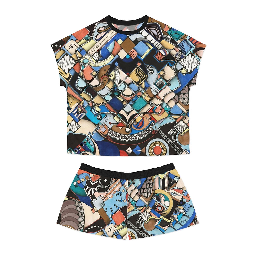 Thumbnail: Women's Short Pajama Set (AOP) - Trap Doors