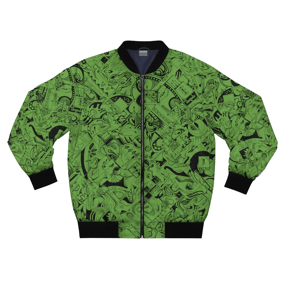Thumbnail: Men's Bomber Jacket (AOP) - Spinnaroony (green)