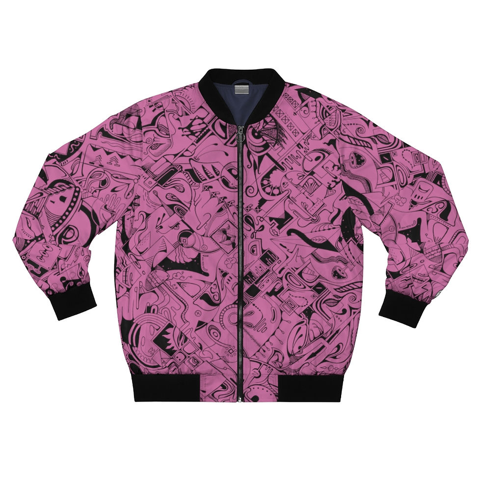 Thumbnail: Men's Bomber Jacket (AOP) - Spinnaroony (light pink)