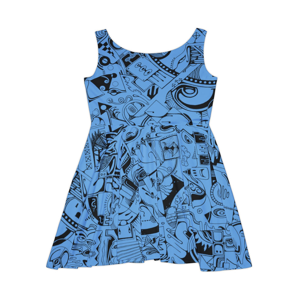 Thumbnail: Women's Skater Dress (AOP) - Spinnaroony (light blue)