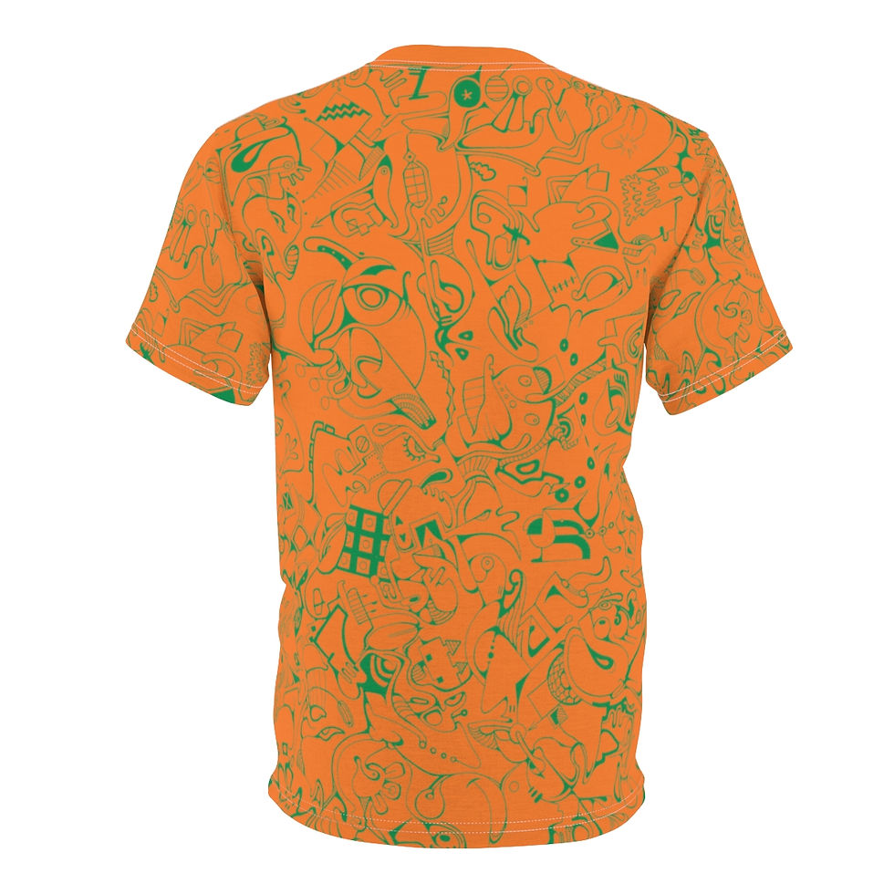Thumbnail: Unisex Short Sleeve Tee (AOP) - Spinnaroony 2 (orange)