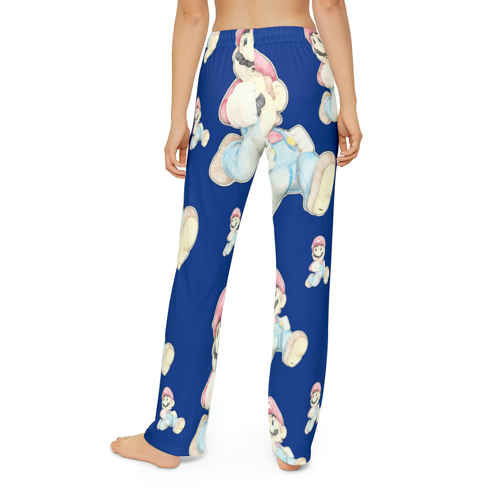 Thumbnail: Kids Pajama Pants (AOP) - Mario Mario (dark blue)