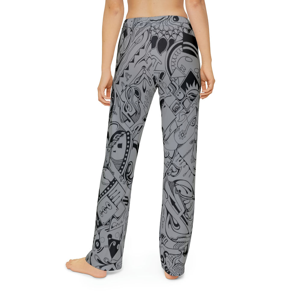 Thumbnail: Kids Pajama Pants (AOP) - Spinnaroony (grey)