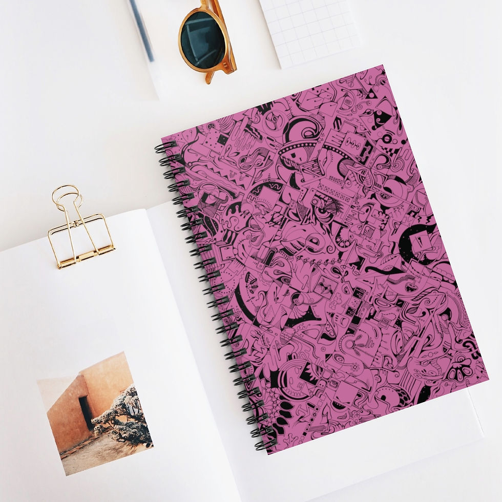 Thumbnail: Spiral Notebook - Spinnaroony (light pink)