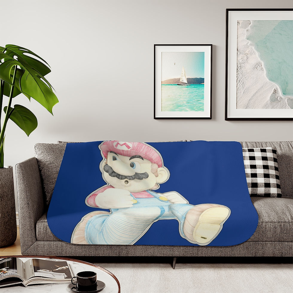 Thumbnail: Sherpa Blanket - Mario Mario (dark blue)